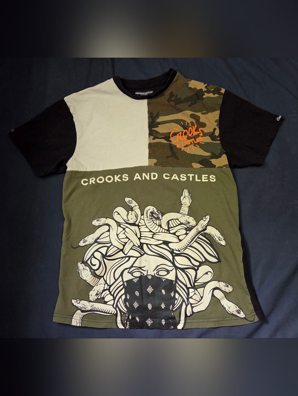 Olive Green Medusa Graphic Reptile Tee- Crooks And Castles